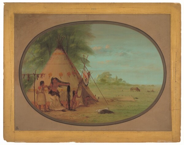 George Catlin, A Crow Chief at His Toilette