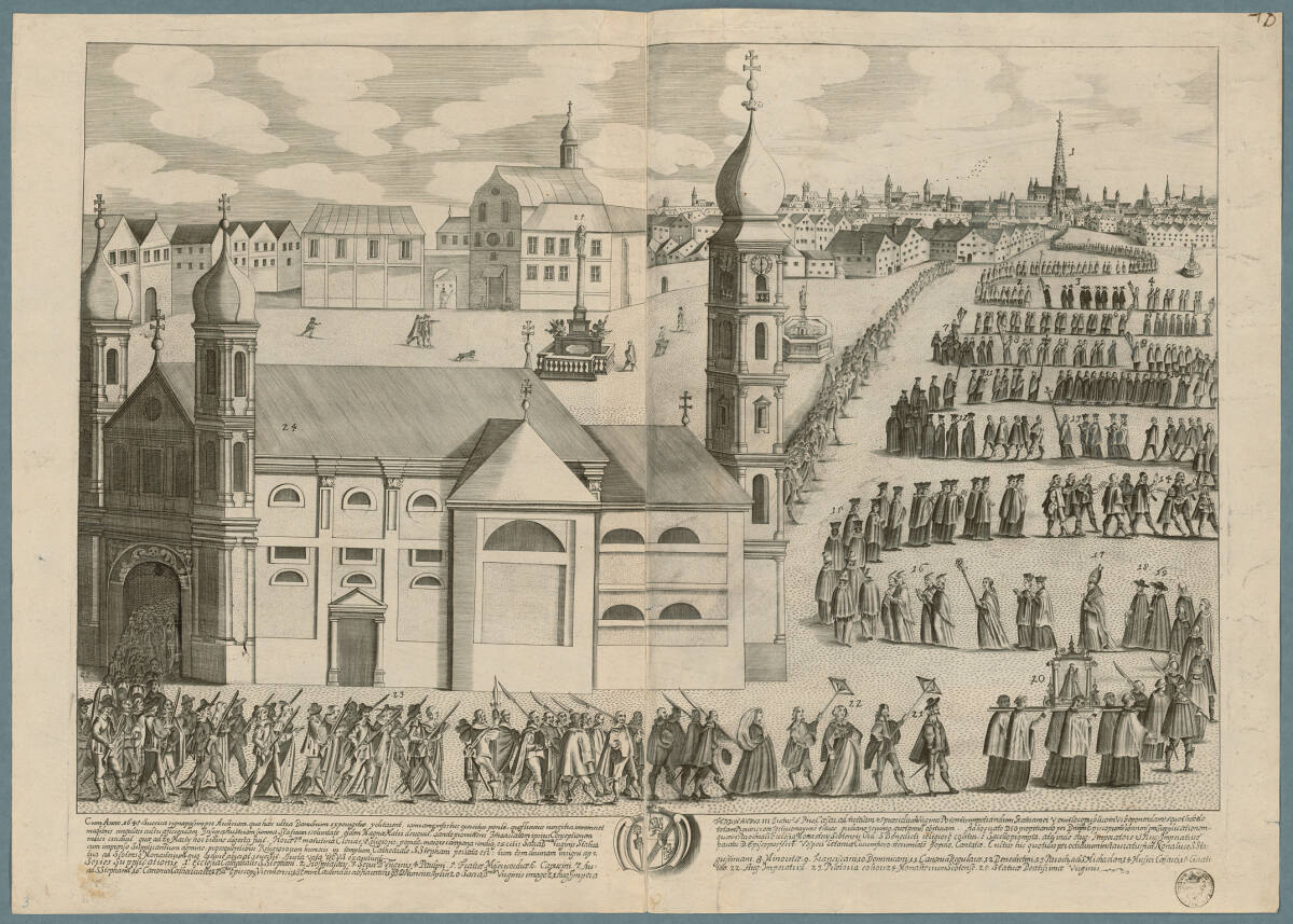 Anonym, Prozession vom Schottenkloster zum Stephansdom 1645