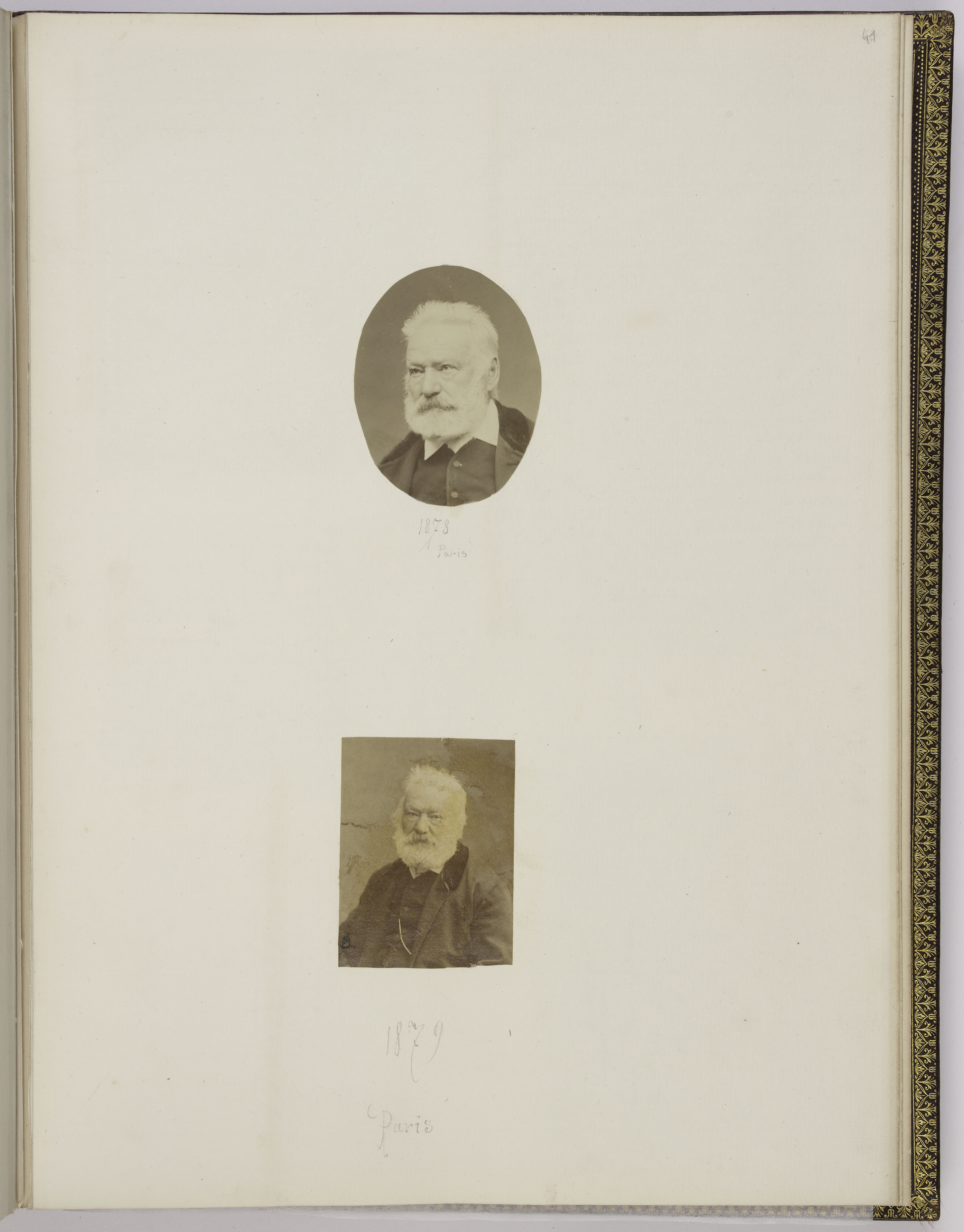 Anonyme, Album Chenay, folio 41 recto, 2 photographies de Victor Hugo