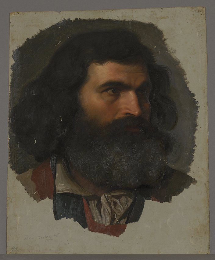 Gustav Metz, Porträtstudie eines Italieners, 1845