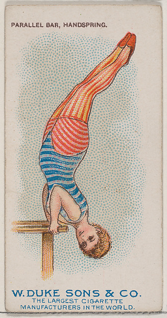 W. Duke, Sons & Co., Parallel Bar, Handspring, from the Gymnastic Exercises series (N77) for Duke brand cigarettes