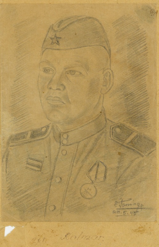 Unknown artist, Joonistus, efr. Kalmari portree