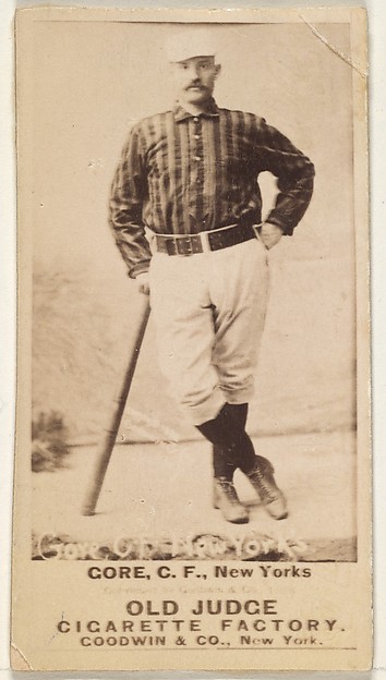 Goodwin & Company, George F. "Piano Legs" Gore, Center Field, New York, from the Old Judge series (N172) for Old Judge Cigarettes