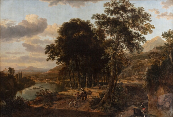 Johannes Lingelbach, Sydlandsk landskab, solnedgangstid