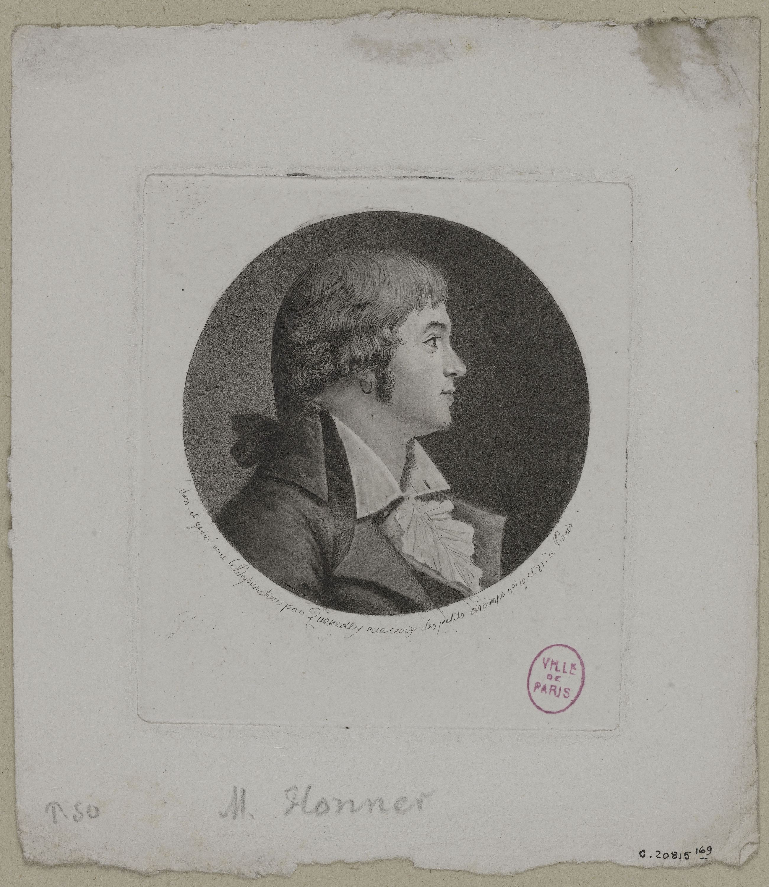 Edmé Quenedey, Portrait de Monsieur Honner