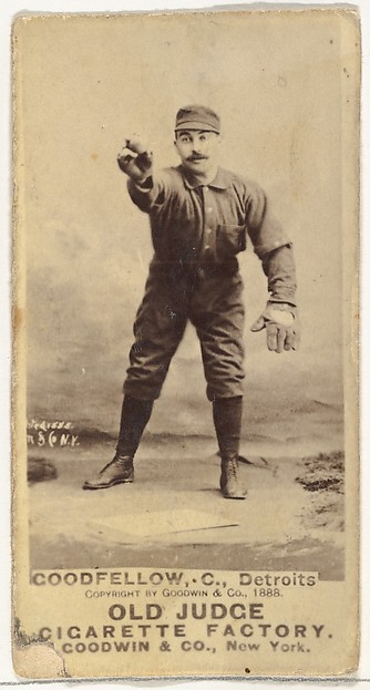 Goodwin & Company, Goodfellow, Catcher, Detroit Wolverines, from the Old Judge series (N172) for Old Judge Cigarettes