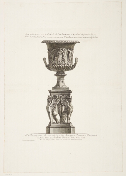Giovanni Battista Piranesi, Marmorvase med relief med bakkanter og en trefod dekoreret med kimærer