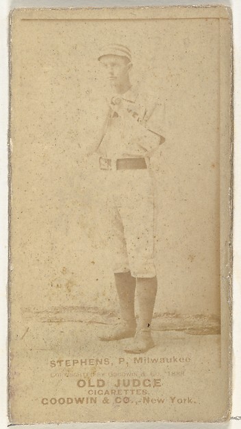 Goodwin & Company, George Benjamin "Ben" Stephens, Pitcher, Milwaukee, from the Old Judge series (N172) for Old Judge Cigarettes