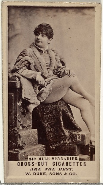 W. Duke, Sons & Co., Card Number 342, Mlle. Meynadier, from the Actors and Actresses series (N145-3) issued by Duke Sons & Co. to promote Cross Cut Cigarettes