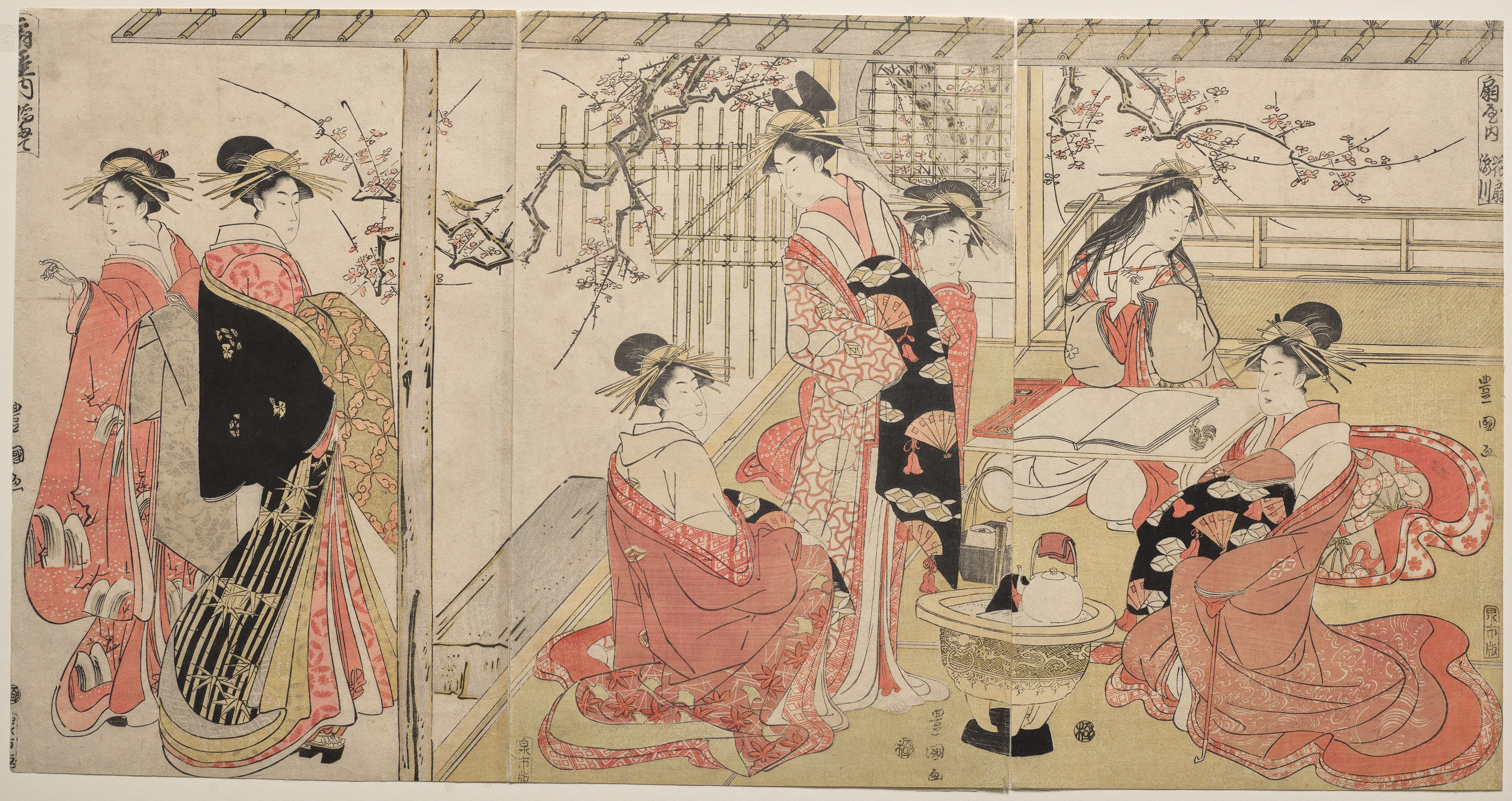 Utagawa Toyokuni, Courtesans of the Ōgiya on a Spring Outing
