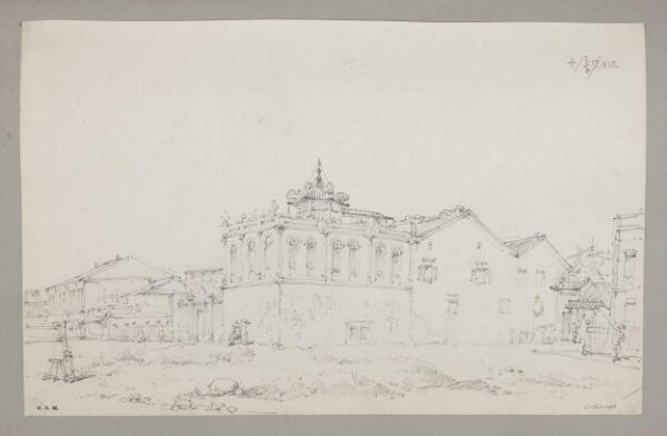 George Chinnery, Chinqua's house, with entrance to China Street, Canton