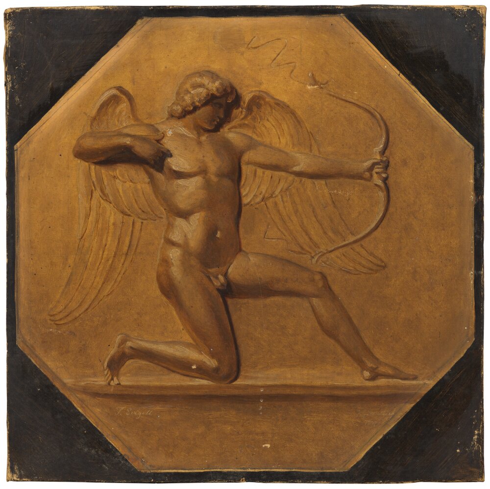 Johan Gustaf Sandberg, Cupid Fires His Arrow, after a Relief by Johan Tobias Sergel