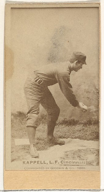 Goodwin & Company, Henry "Heinie" Kappel, Left Field, Cincinnati, from the Old Judge series (N172) for Old Judge Cigarettes