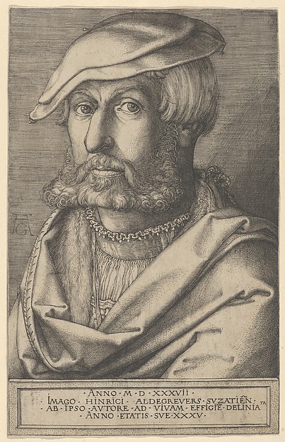 Heinrich Aldegrever, Self-Portrait at Age Thirty-Five