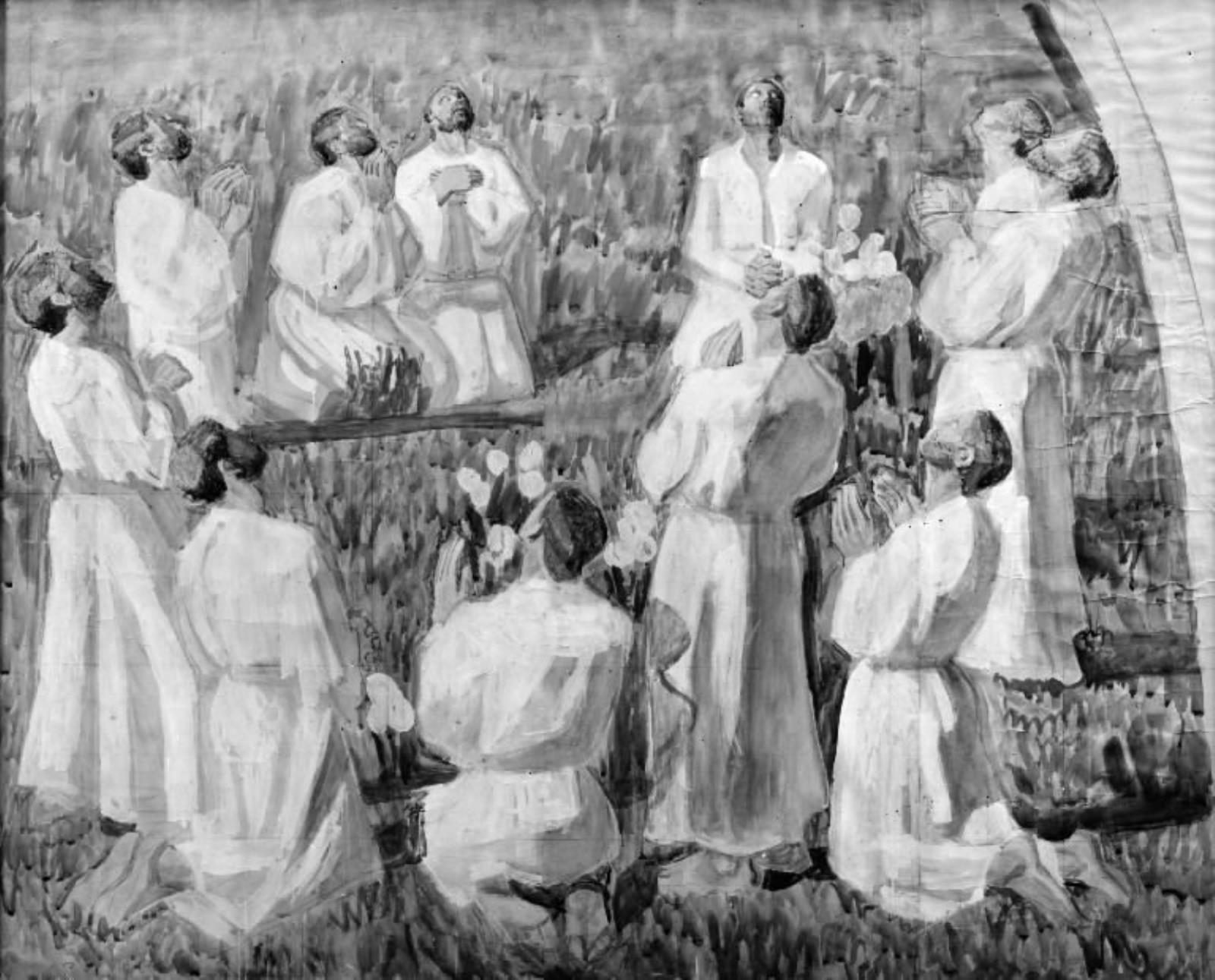 Niels Larsen Stevns, De tilbedende apostle ved Kristi Himmelfart