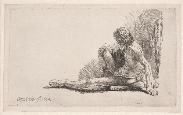 Rembrandt van Rijn, Siddende mandlig model