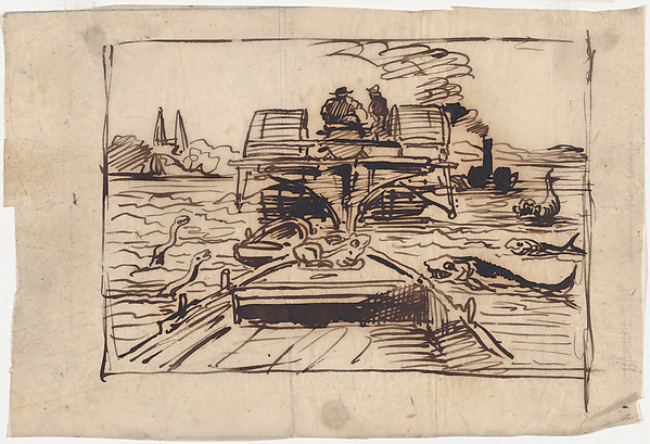 Charles-François Daubigny, The Bow of Le Botin with a Frog