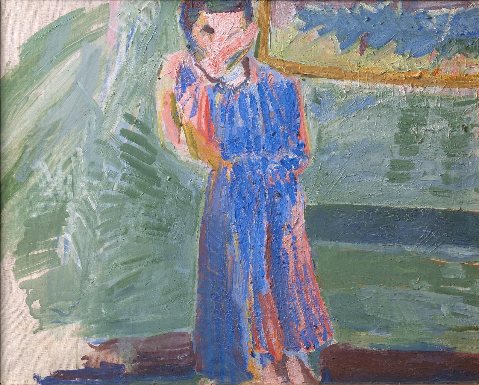 Niels Larsen Stevns, Stående figur, blå kjole
