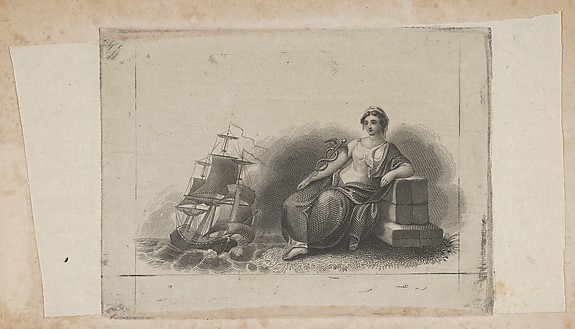 Asher Brown Durand, Banknote vignette with female figure representing marine commerce