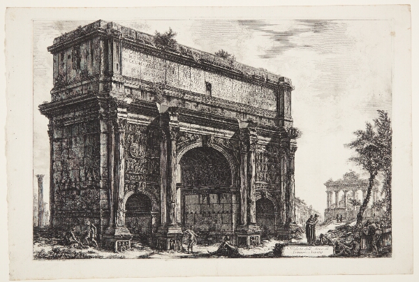 Giovanni Battista Piranesi, Septimus Severus' triumfbue; Saturn-templet i det fjerne
