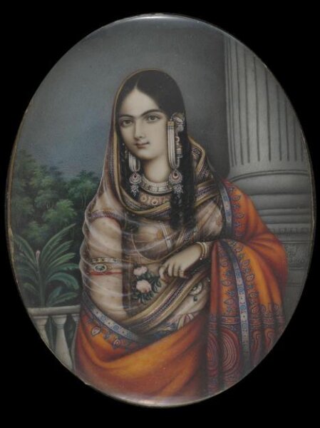 Unknown, One of eleven bust portraits depicting Mughal ladies and princesses.