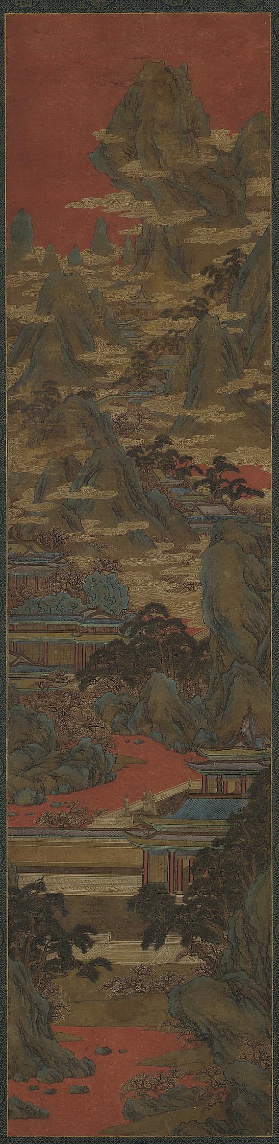 Formerly attributed to Zhao Boju, Palace ladies watching the sunset
