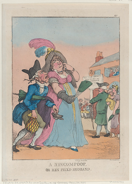 Thomas Rowlandson, A Nincompoop, or Hen Peck'd Husband