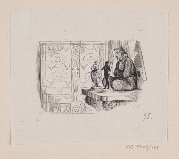 H.P. Hansen, Illustration til "Hyrdinden og Skorsteensfeieren" i H.C. Andersen, "Eventyr og Historier", Bind 2