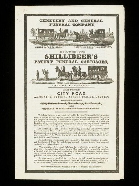 Unknown, Funeral bill from firm of Shillibeare