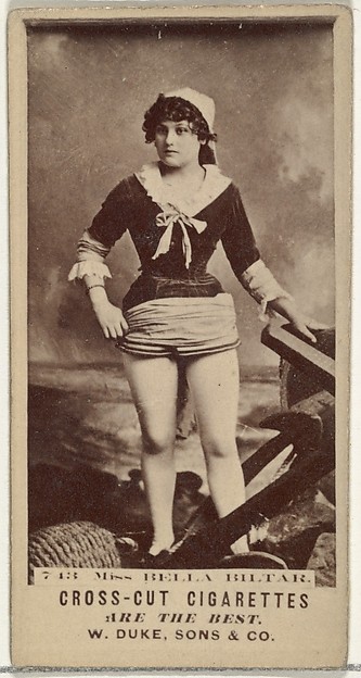 W. Duke, Sons & Co., Card Number 743, Miss Bella Biltar, from the Actors and Actresses series (N145-3) issued by Duke Sons & Co. to promote Cross Cut Cigarettes