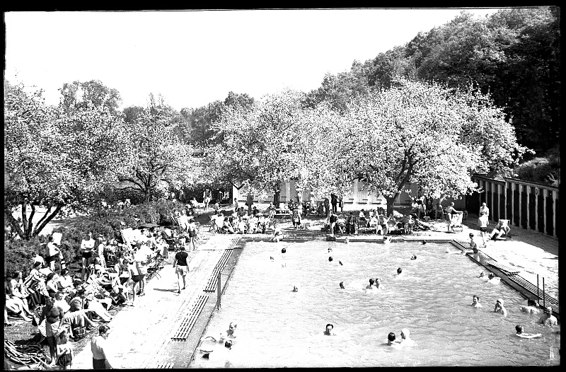 Jupp Schuld, Glasnegativ Bodendorfer Thermalfreibad um 1960