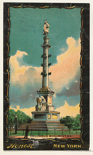 W. Duke, Sons & Co., Columbus Monument, New York, from the Transparencies series (N137) issued by W. Duke, Sons & Co. to promote Honest Long Cut Tobacco