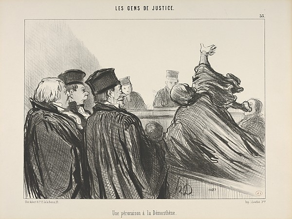 Honoré Daumier, "Une péroraison à la Démosthène," plate 33 from Les Gens de Justice