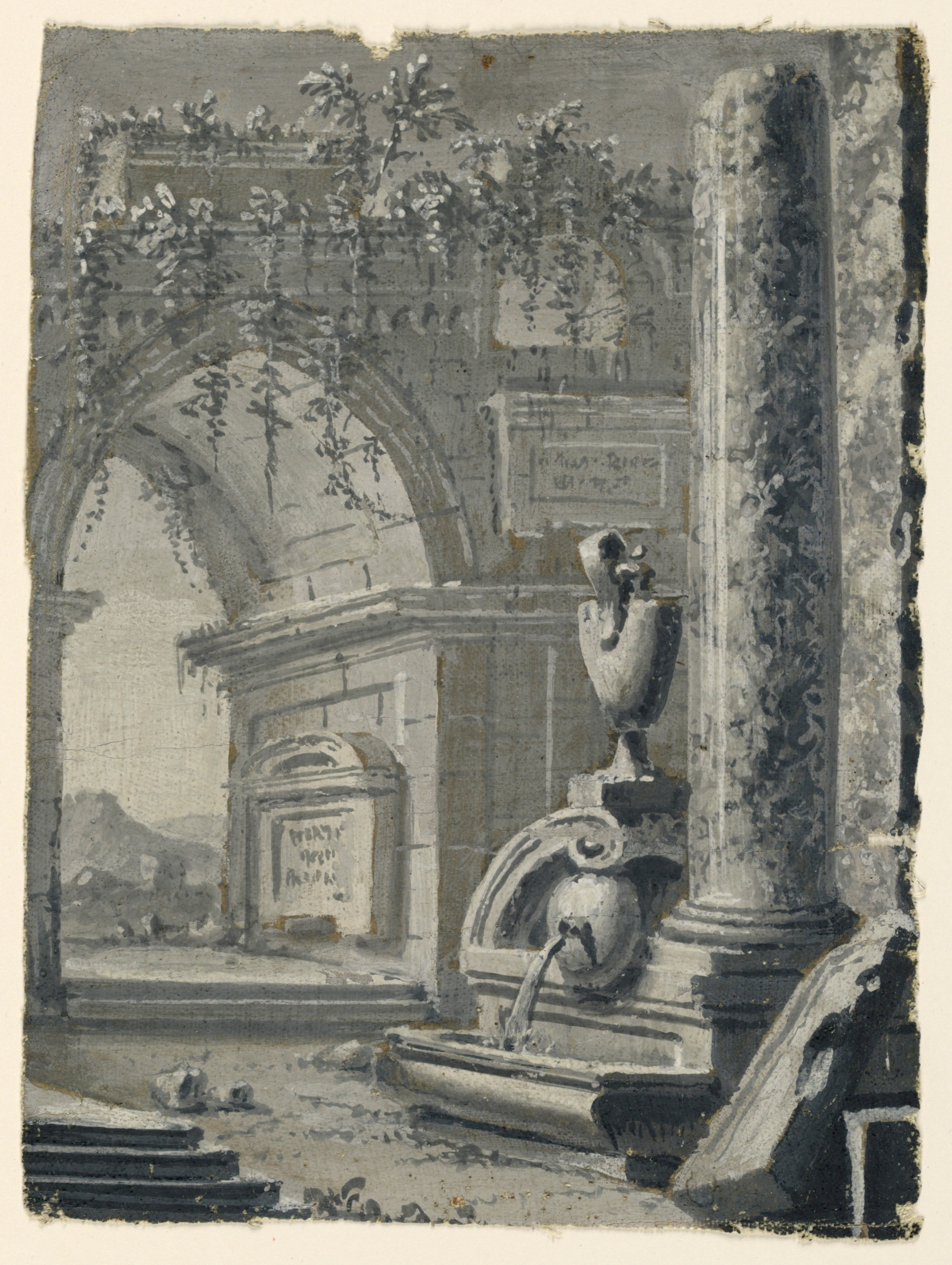 Unknown artist, Stage Design, Antique Views in Garden