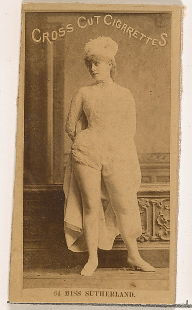 W. Duke, Sons & Co., Card Number 81, Miss Sutherland, from the Actors and Actresses series (N145-2) issued by Duke Sons & Co. to promote Cross Cut Cigarettes