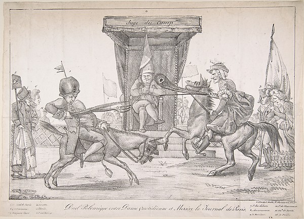 Eugène Delacroix, Polemical Duel between Lady Quotidienne and Sir Journal de Paris