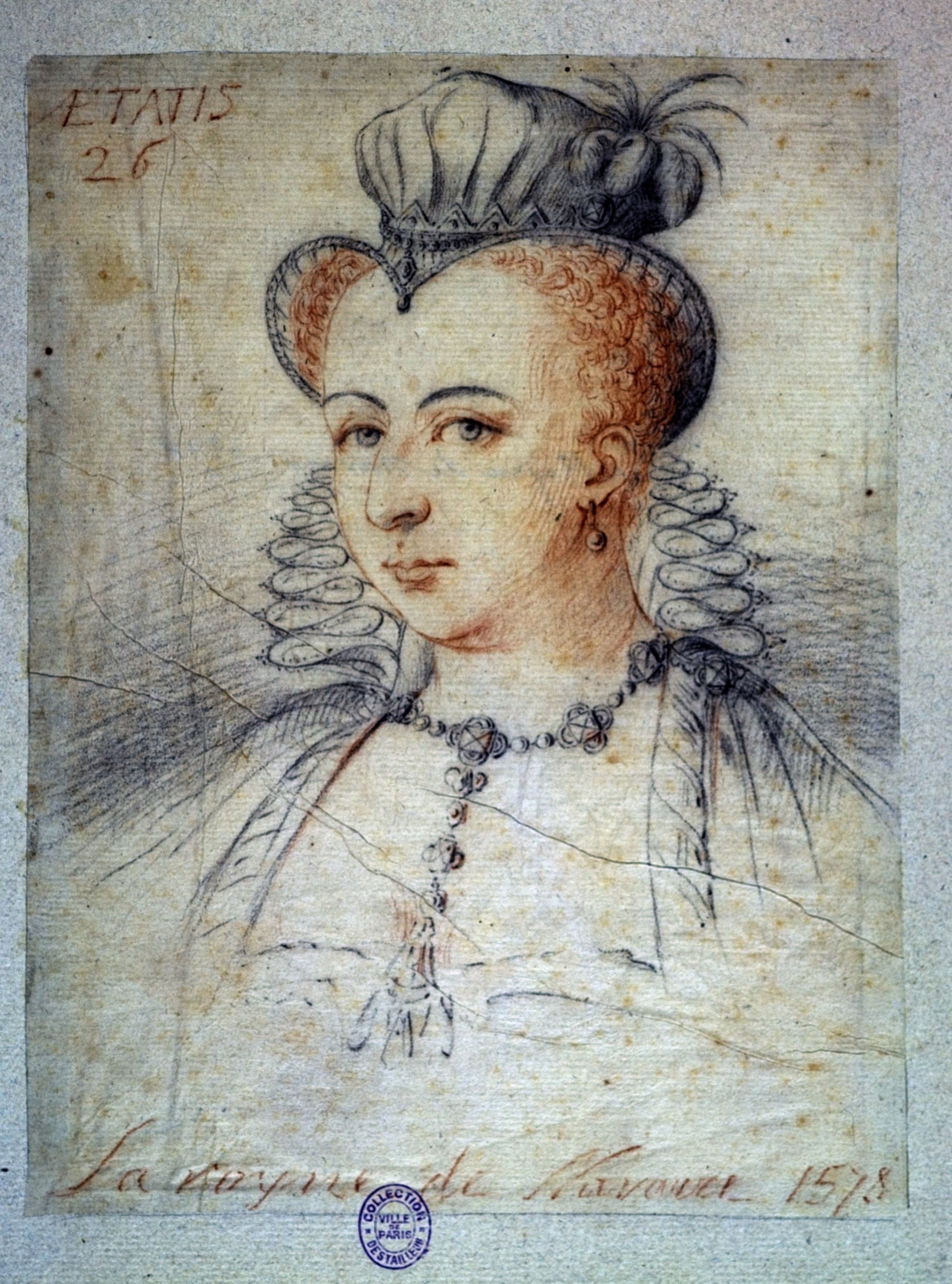 Anonyme, Portrait de Marguerite de Valois en 1578.