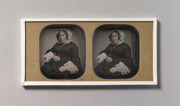 Unknown, [Older Woman Wearing Flowered Bonnet]