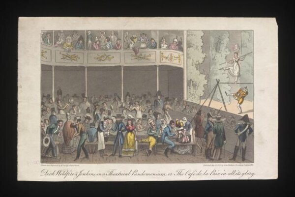 Cruikshank, George, Dick Wildfried & Jenkins in a Theatrical Pandemonium or The Café de la Paix de la Paix in all its glory