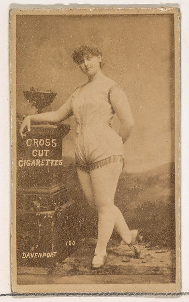 W. Duke, Sons & Co., Card Number 100, Davenport, from the Actors and Actresses series (N145-1) issued by Duke Sons & Co. to promote Cross Cut Cigarettes