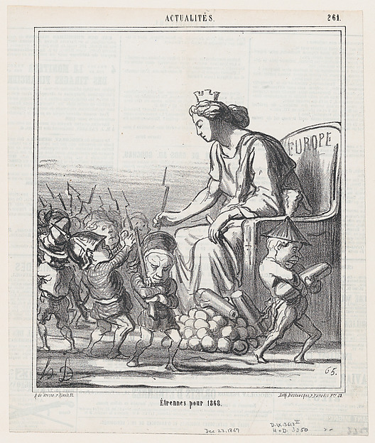 Honoré Daumier, New Year's presents for 1868, from "News of the Day"
