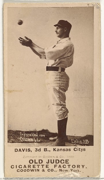 Goodwin & Company, James J. "Jumbo" Davis, 3rd Base, Kansas City Cowboys, from the Old Judge series (N172) for Old Judge Cigarettes