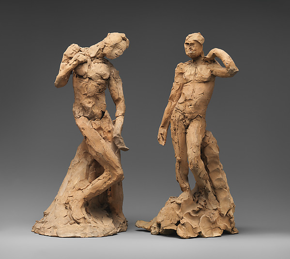Auguste Rodin, Pair of Standing Nude Male Figures Demonstrating the Principles of Contrapposto according to Michelangelo and Phidias