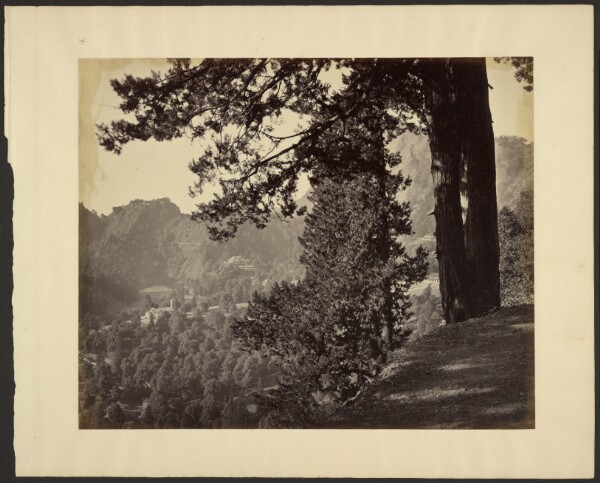 Samuel Bourne, Nynee Tal; The Church, A Peep from the Upper Mall