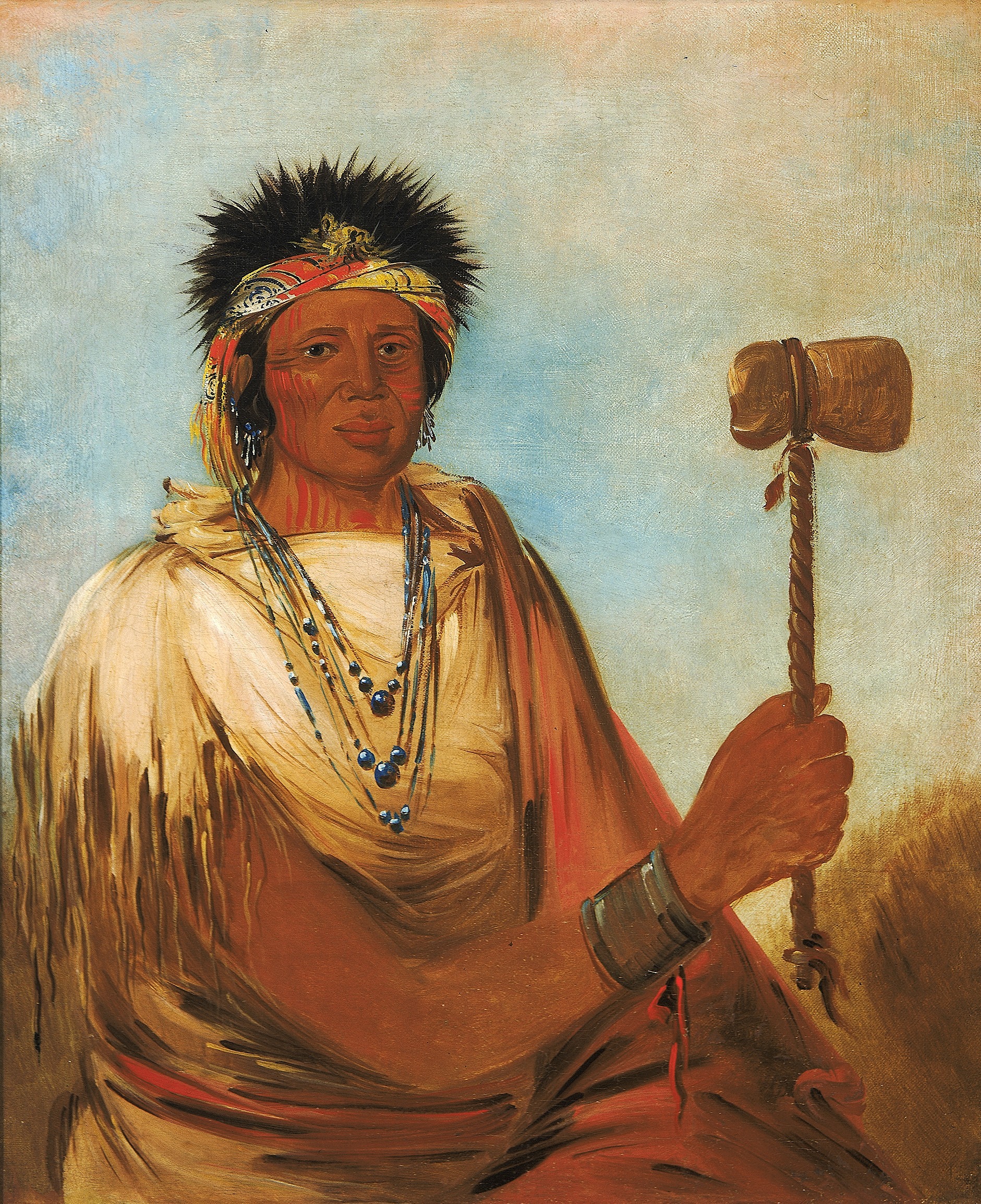 George Catlin, Men-són-se-ah, Left Hand, a Warrior