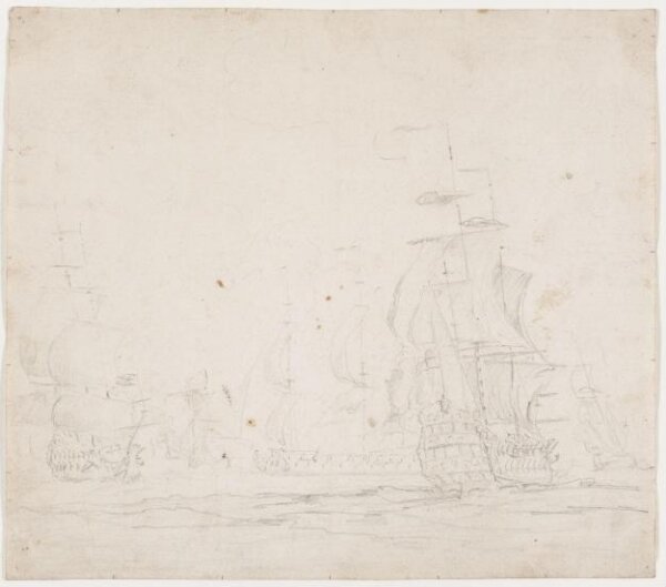 willem van de velde the younger, English naval vessels in a light breeze