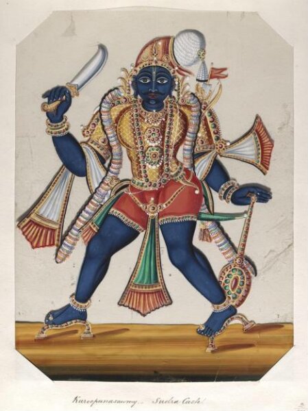 Unknown, One of seventeen mica paintings depicting Hindu deities.