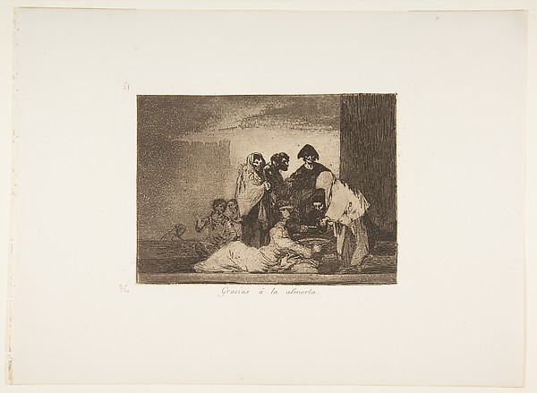 Goya (Francisco de Goya y Lucientes), Plate 51 from "The Disasters of War" (Los Desastres de la Guerra): 'Thanks to the millet' (Gracias á la almorta)