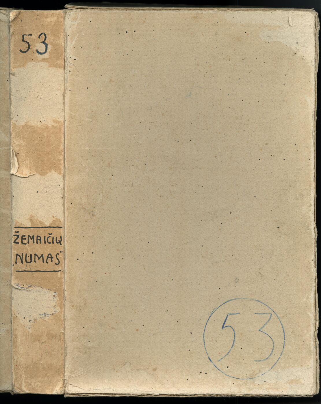 Vladas Zdzichauskas, Archyvinė byla Nr. 53. Telšių apskr., Plungės valsč., Stalgaičių ir kt. kaimų žemaičių numų etnografinė medžiaga