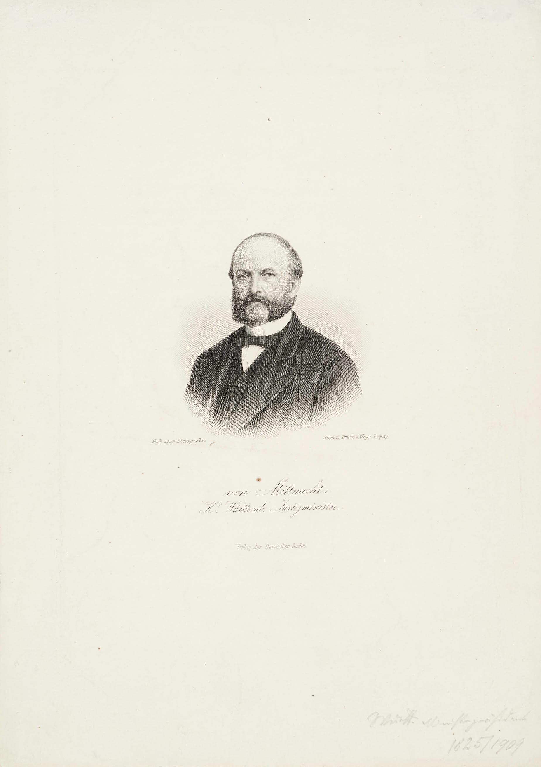 August Weger, Bildnis Hermann von Mittnacht